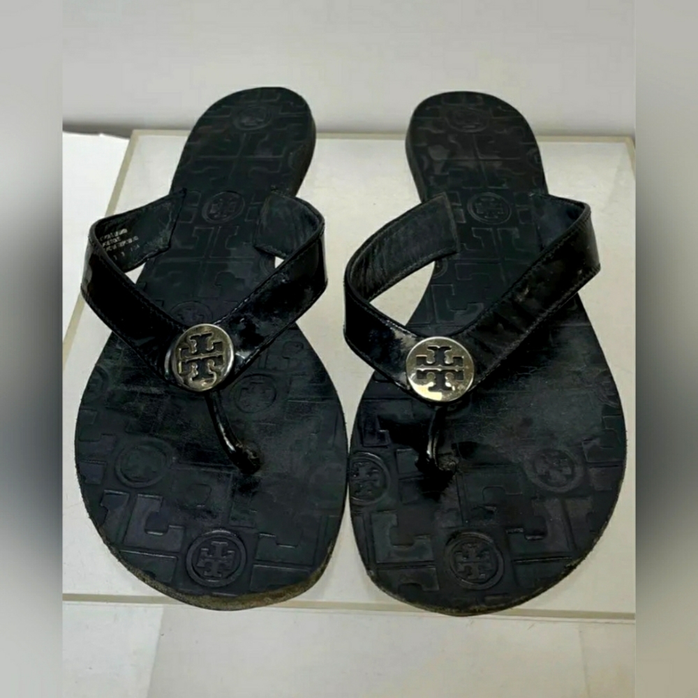Tory Burch Designer Miller Women's Black Slides Sandals Thongs Flip Flops- Size